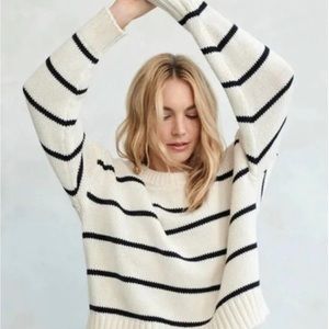 Jenni kayne Chloe crewneck black striped sweater